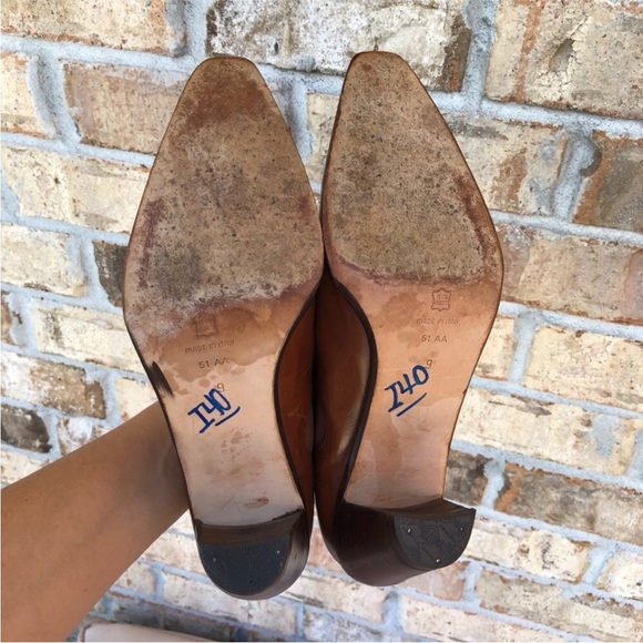 Via Spiga Made in Italy Vintage Coñac Leather Western  Pointed Toe Heel Shoes 9 - Picture 10 of 16
